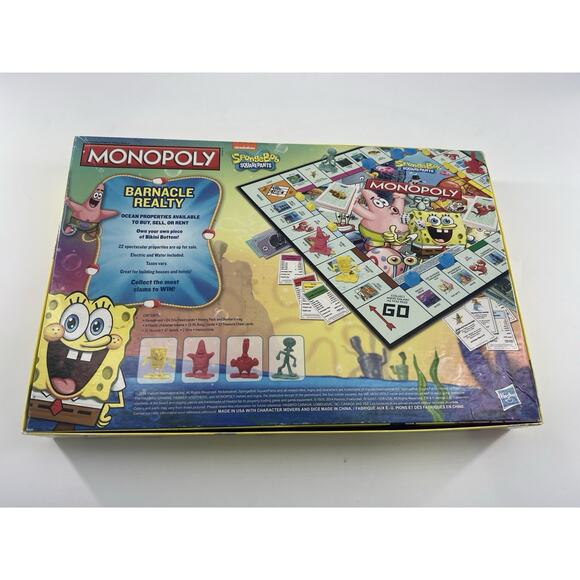 2005 Monopoly Spongebob SquarePants Edition Hasbro Nickelodeon Game Complete - Picture 2 of 9